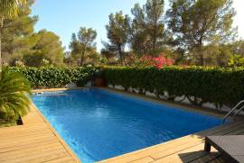 Chalet ibicenco alquilado con piscina