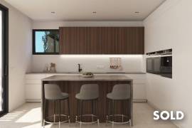Building plot with construction project and partial sea views